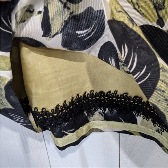 Anthro Leifsdottir Black & Green Leaf Silk Sheath. Size 0 - Picture 5 of 10